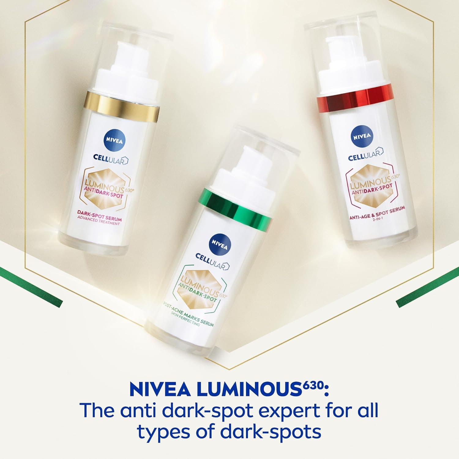 سرم ضد لک و ضد پیری NIVEA Luminous630 حاوی اسید هیالورونیک و تقویتکننده کلاژن 30 ml سرم ضد لک و ضد پیری NIVEA Luminous630 حاوی اسید هیالورونیک و تقویتکننده کلاژن 30 ml
