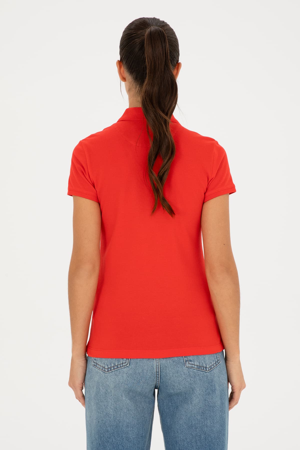 تیشرت زنانه یقهپولو U.S. Polo Assn. ساده قرمز مدل 50262698-VR030 تیشرت زنانه یقهپولو U.S. Polo Assn. ساده قرمز مدل 50262698-VR030