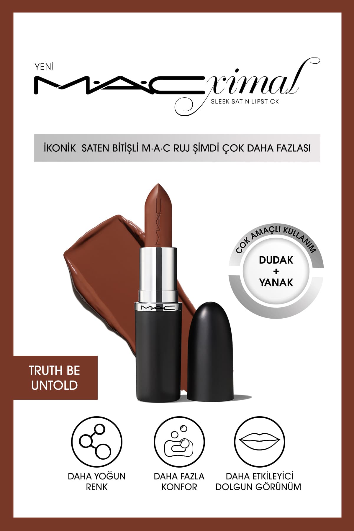 رژ لب Mac سری MACximal Sleek Satin با پایان ساتن مدل Paramount 3.5g رژ لب Mac سری MACximal Sleek Satin با پایان ساتن مدل Paramount 3.5g