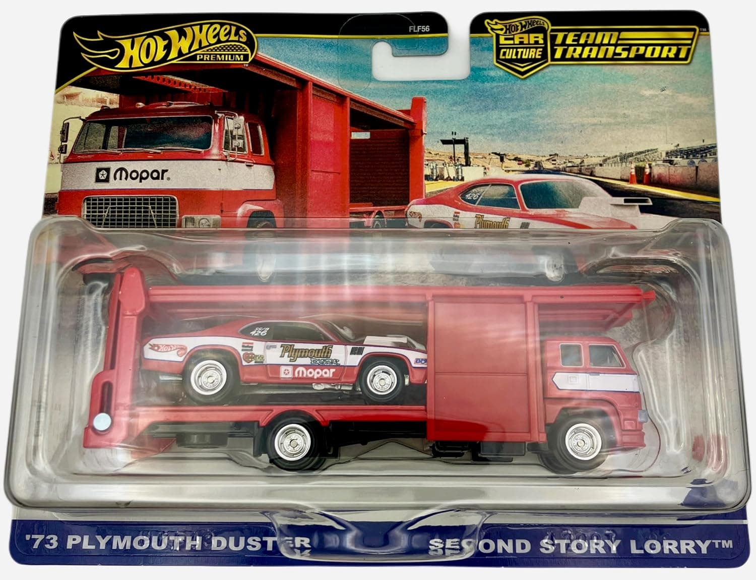ماکت ماشین Hot Wheels Team Transport Plymouth Duster 1973 کامیون دو طبقه #82 مقیاس 1:64 ماکت ماشین Hot Wheels Team Transport Plymouth Duster 1973 کامیون دو طبقه #82 مقیاس 1:64