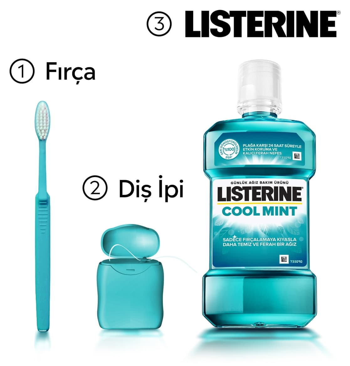 دهانشویه Listerine نعنای خنک طعم قوی حاوی الکل 500ml×2 دهانشویه Listerine نعنای خنک طعم قوی حاوی الکل 500ml×2