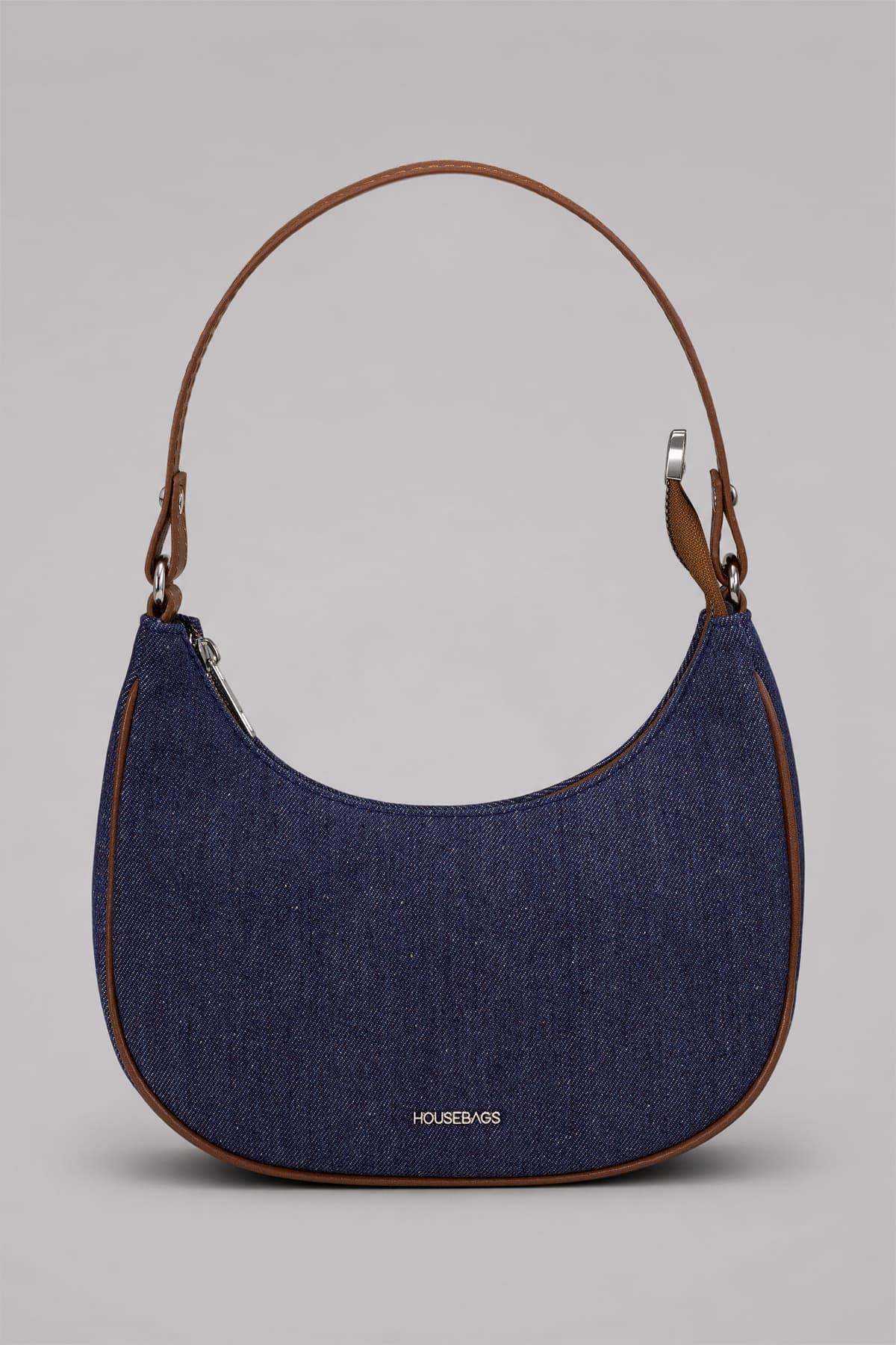 کیف دوشی هوبو زنانه Housebags Urban Denim با بند چرم PU کنتراست کیف دوشی هوبو زنانه Housebags Urban Denim با بند چرم PU کنتراست
