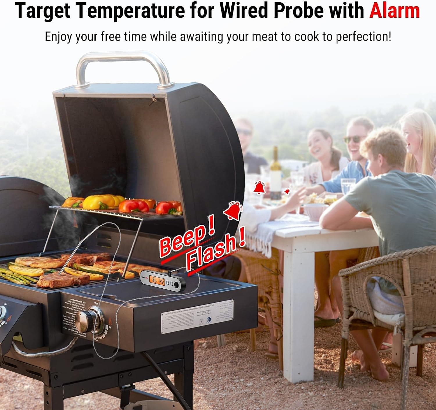 ترمومتر دیجیتال گوشت Thermopro دو پروبی ضدآب با سنسور فر شارژی مدل TP610 ترمومتر دیجیتال گوشت Thermopro دو پروبی ضدآب با سنسور فر شارژی مدل TP610