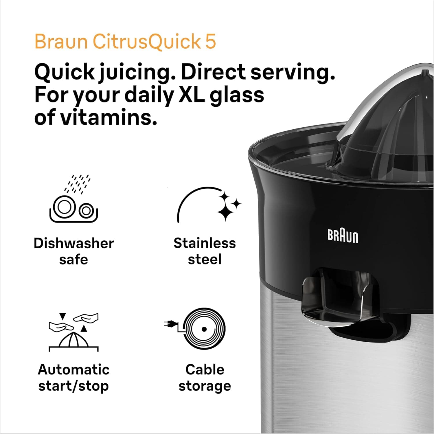 آبمیوهگیری مرکبات Braun Citrus Quick 5 مدل CJ 5050 مشکی فلزی آبمیوهگیری مرکبات Braun Citrus Quick 5 مدل CJ 5050 مشکی فلزی