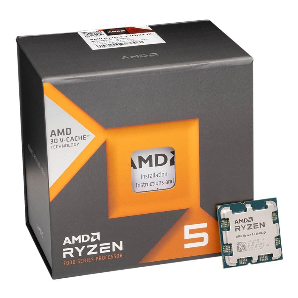 پردازنده AMD Ryzen 5 7600X3D Raphael AM5 4.1GHz 6 هستهای باکس بدون هیتسینک پردازنده AMD Ryzen 5 7600X3D Raphael AM5 4.1GHz 6 هستهای باکس بدون هیتسینک