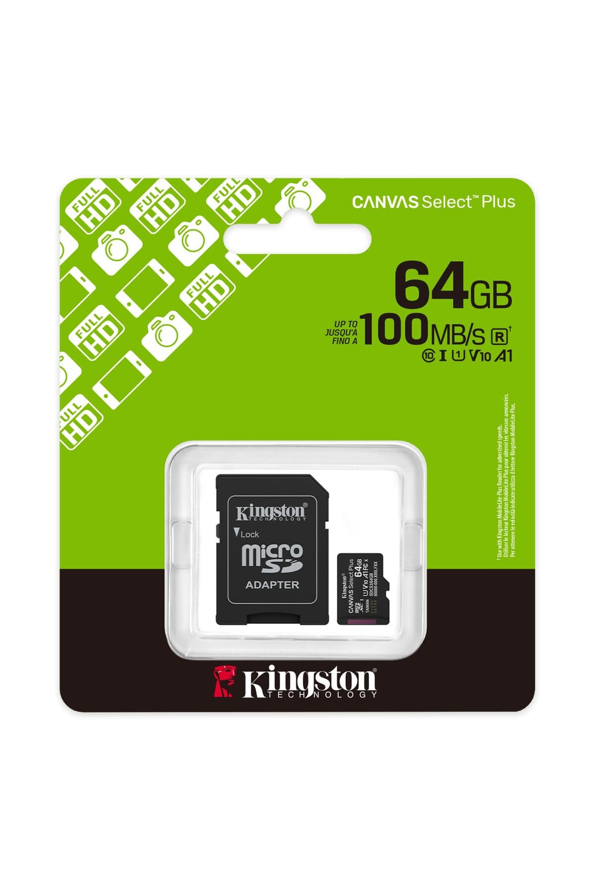 کارت حافظه microSD Kingston 64GB CANVAS SELECT PLUS کارت حافظه microSD Kingston 64GB CANVAS SELECT PLUS