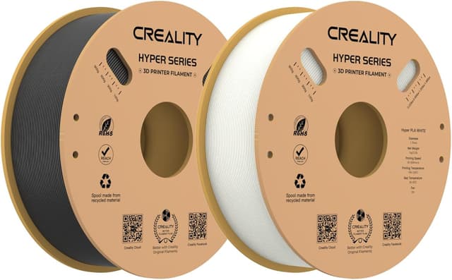 فیلامنت Creality سری Hyper PLA قطر 1.75mm وزن 2KG سفید و مشکی فیلامنت Creality سری Hyper PLA قطر 1.75mm وزن 2KG سفید و مشکی