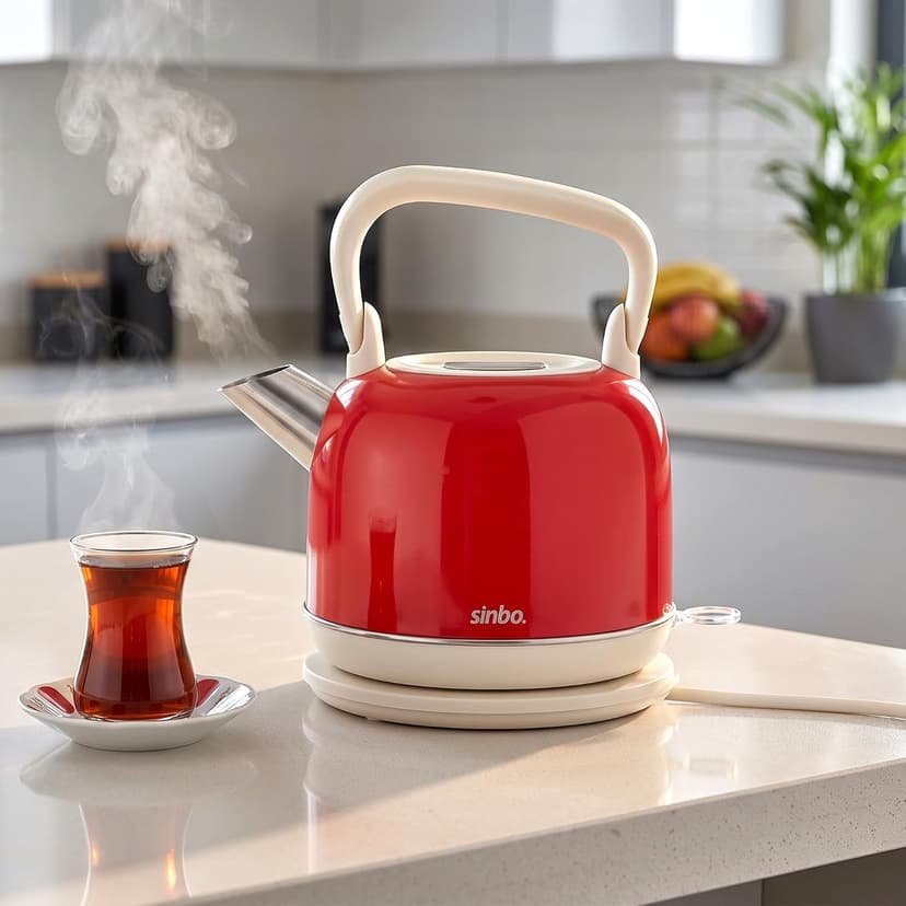 کتری برقی Sinbo رترو استیل 2,2 L 1800 W قرمز مدل SK-8035 کتری برقی Sinbo رترو استیل 2,2 L 1800 W قرمز مدل SK-8035