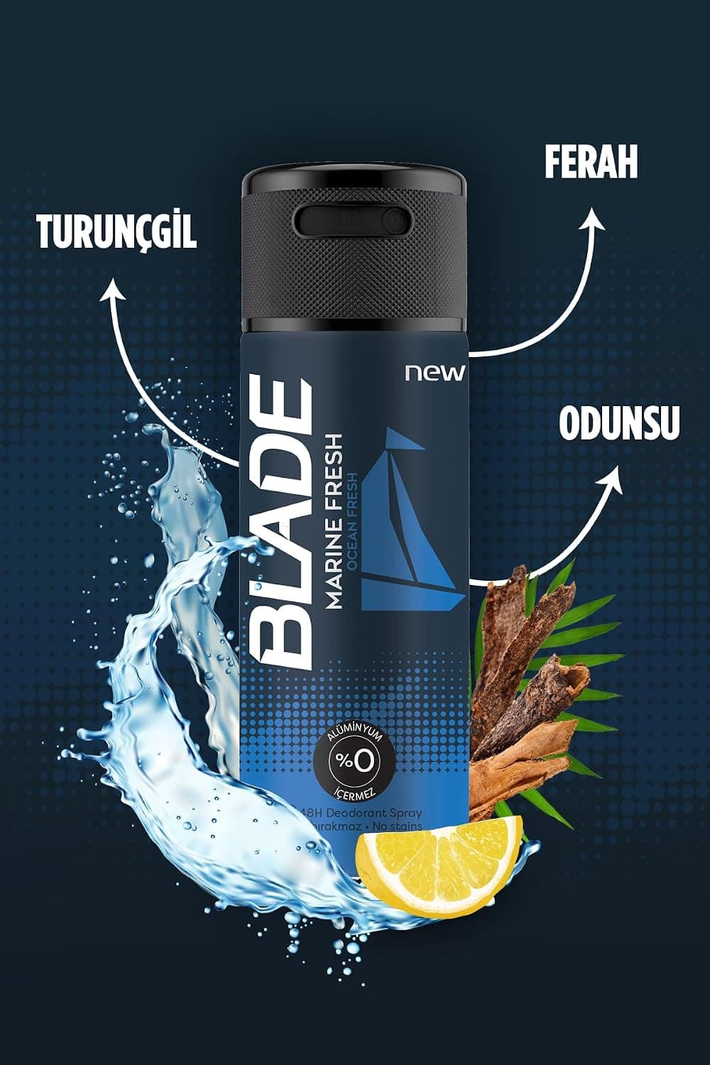 دئودورانت Blade با رایحه Marine Fresh 150ml دئودورانت Blade با رایحه Marine Fresh 150ml