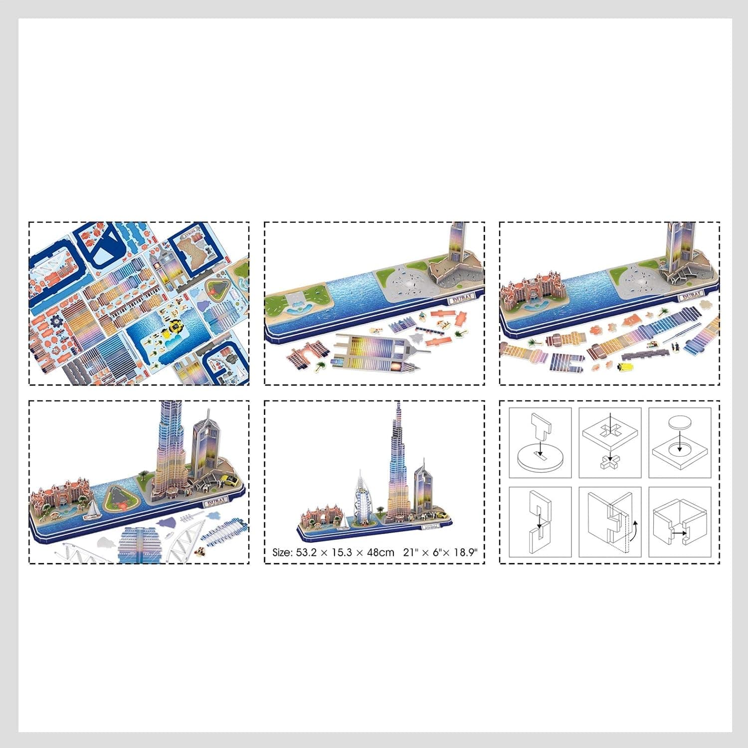 پازل سهبعدی CubicFun City Line - Dubai با چراغ LED مدل CUB/L523h پازل سهبعدی CubicFun City Line - Dubai با چراغ LED مدل CUB/L523h