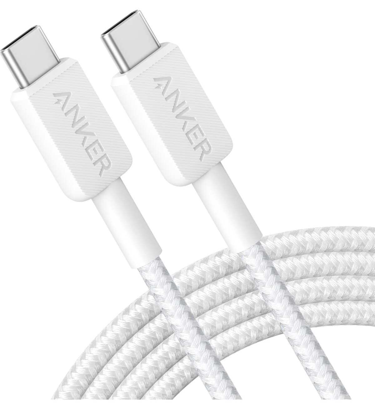 کابل Anker 322 PowerLine USB-C به USB-C بافتهشده 3ft/0.9m 60W سفید مدل A81F5 کابل Anker 322 PowerLine USB-C به USB-C بافتهشده 3ft/0.9m 60W سفید مدل A81F5