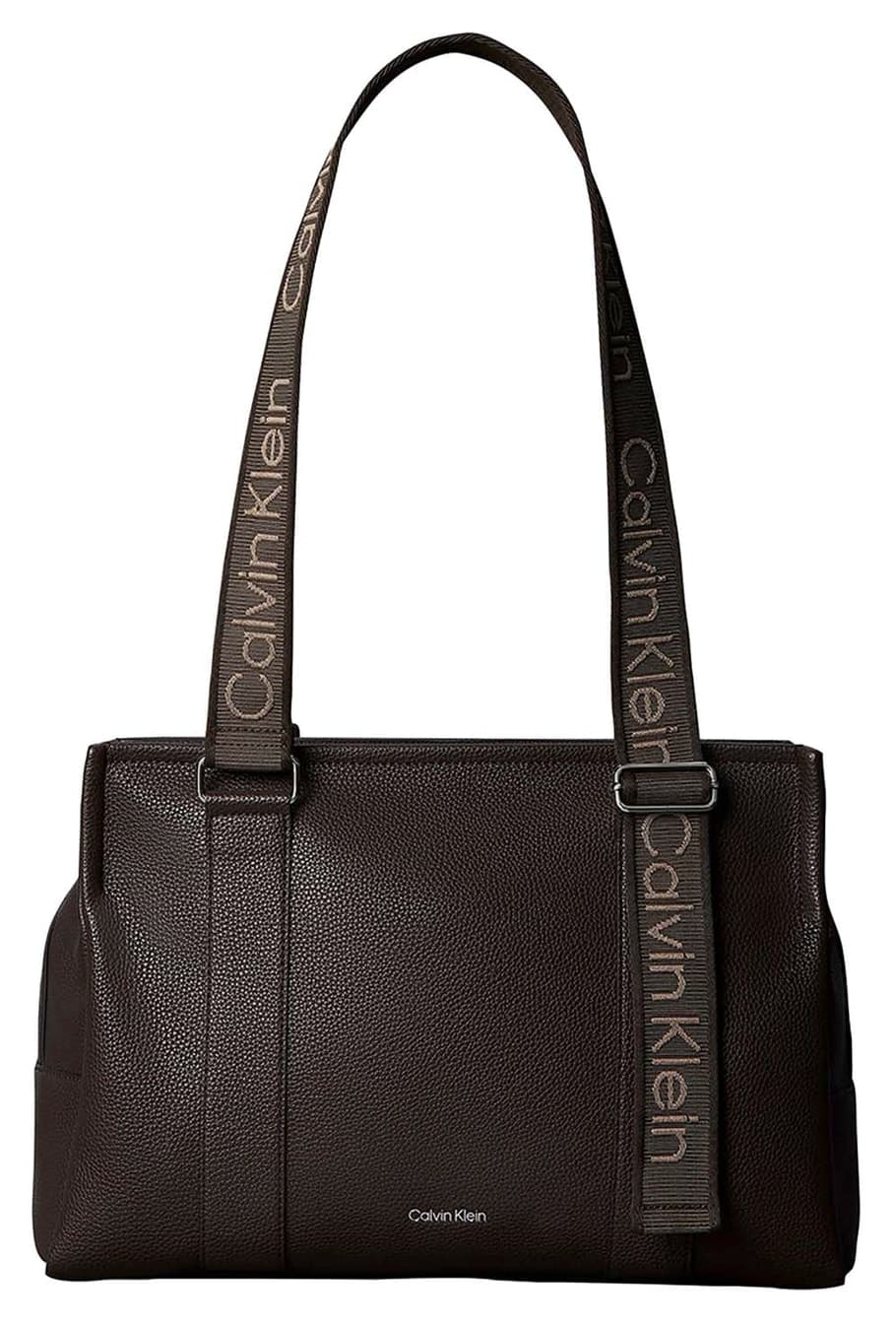 کیف دوشی زنانه Calvin Klein قهوهای WEBBING ADJ STRAP TOTE کیف دوشی زنانه Calvin Klein قهوهای WEBBING ADJ STRAP TOTE