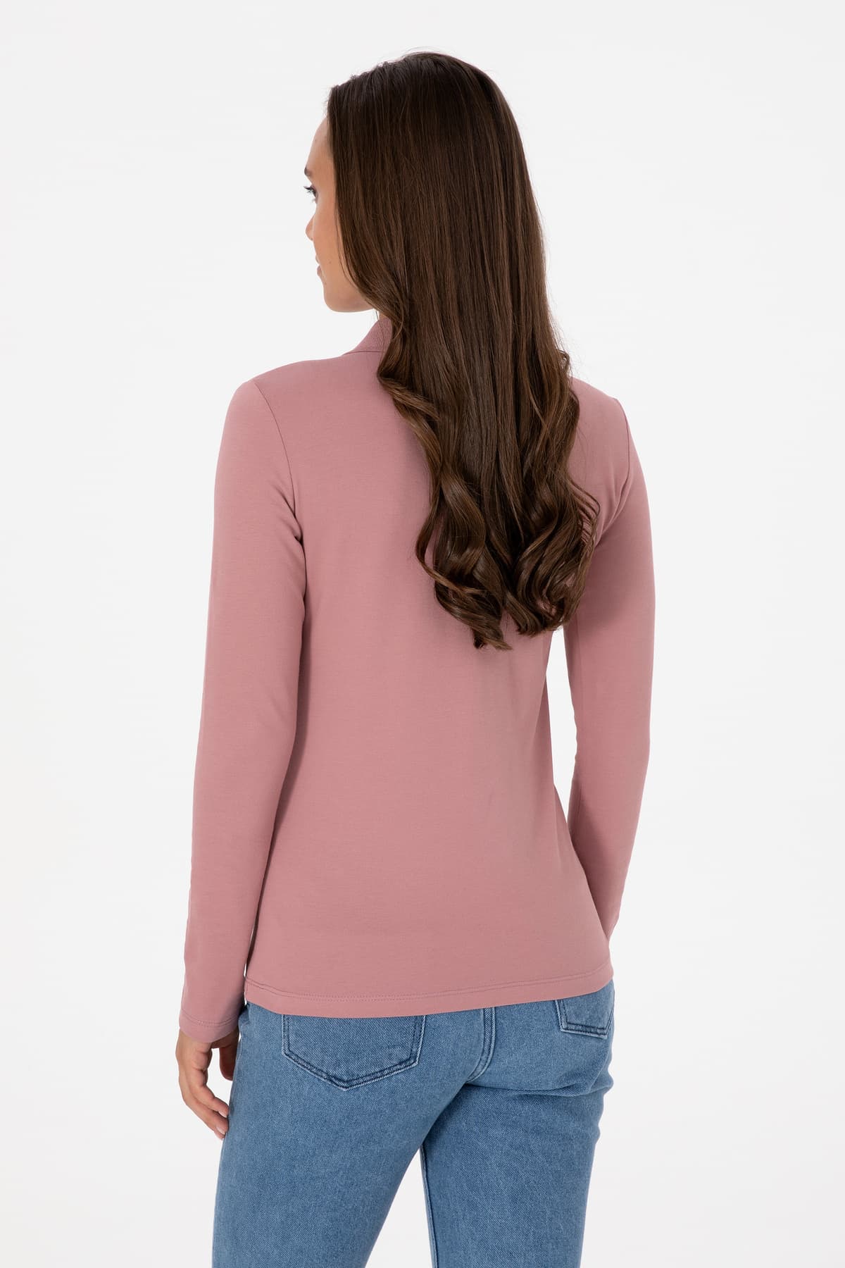 سویشرت زنانه U.S. Polo Assn. یقه پولو ساده صورتی چرک مدل 50313593-VR221 سویشرت زنانه U.S. Polo Assn. یقه پولو ساده صورتی چرک مدل 50313593-VR221