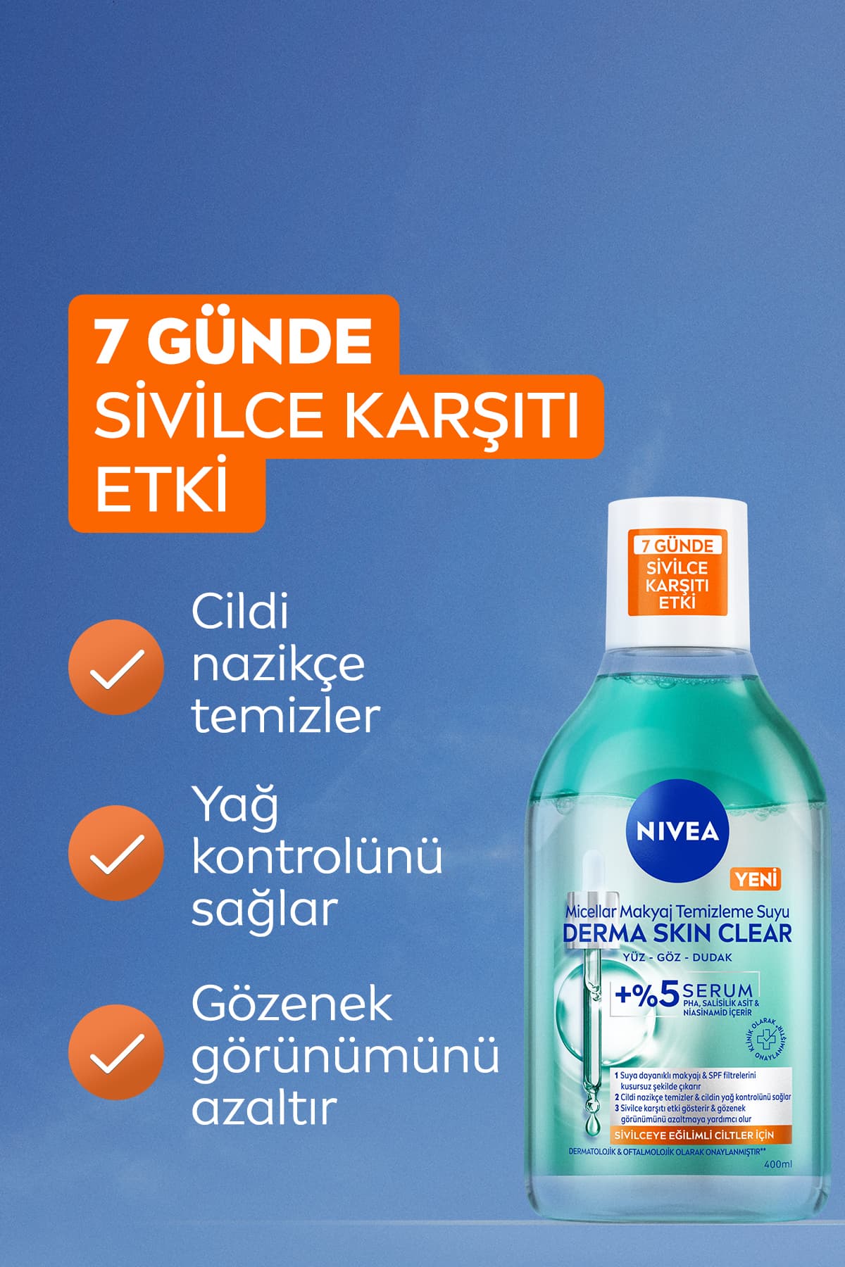آب میسلار پاککننده آرایش NIVEA Derma Skin Clear ضدجوش حاوی نیاسینامید، اسید سالیسیلیک و PHA 400 ml آب میسلار پاککننده آرایش NIVEA Derma Skin Clear ضدجوش حاوی نیاسینامید، اسید سالیسیلیک و PHA 400 ml