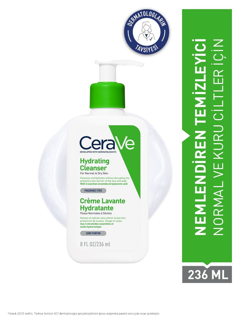 پاککننده مرطوبکننده پوست نرمال تا خشک CeraVe حاوی سرامید و هیالورونیک اسید 236 ml پاککننده مرطوبکننده پوست نرمال تا خشک CeraVe حاوی سرامید و هیالورونیک اسید 236 ml