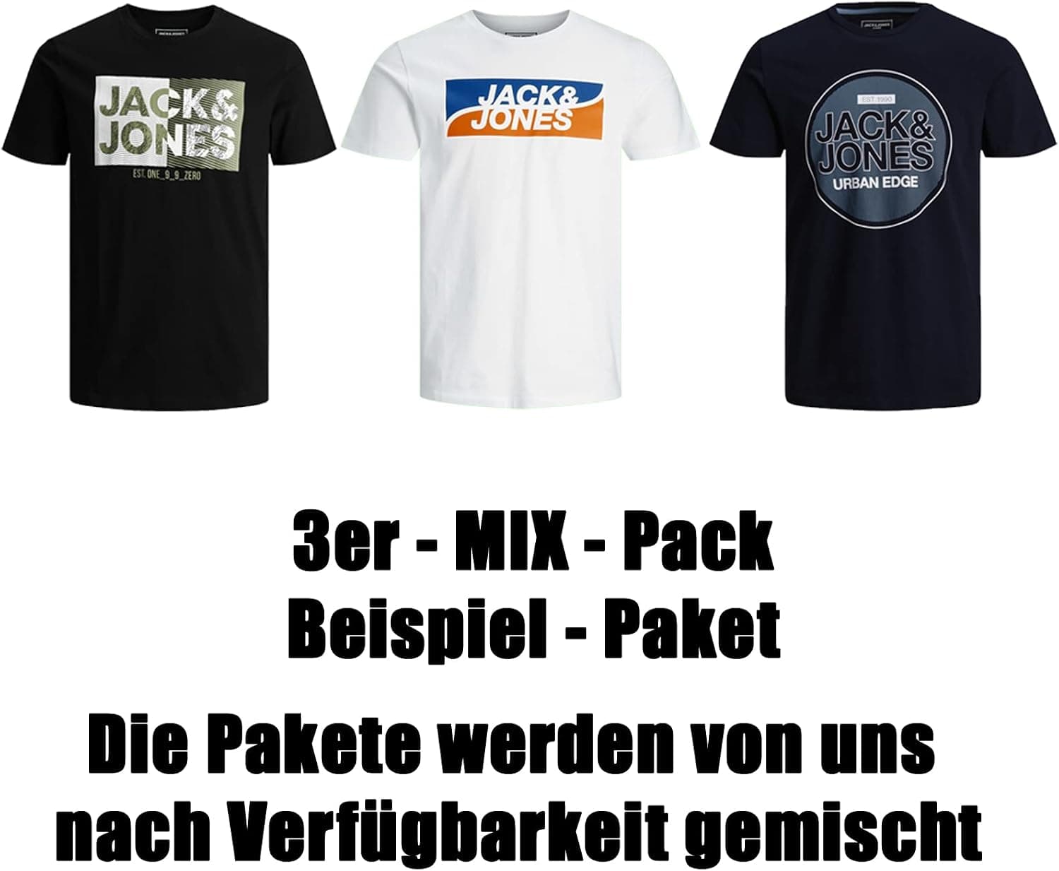 تیشرت مردانه JACK & JONES یقه گرد پنبه ترکیبی 3، 6 و 9 تایی تیشرت مردانه JACK & JONES یقه گرد پنبه ترکیبی 3، 6 و 9 تایی