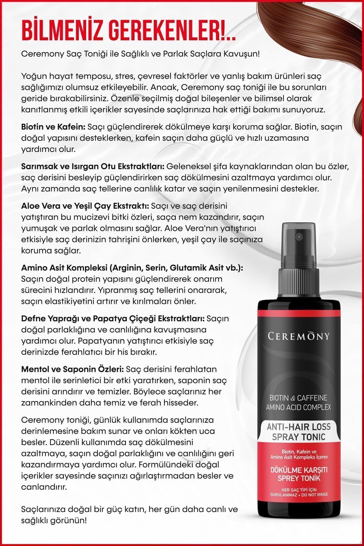 تونیک اسپری ضد ریزش مو Ceremony با Biotin، Caffeine و Amino Complex 250 ml تونیک اسپری ضد ریزش مو Ceremony با Biotin، Caffeine و Amino Complex 250 ml