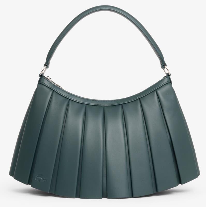کیف دوشی زنانه Lacoste چرمی سبز تیره بزرگ مدل Lenglen کیف دوشی زنانه Lacoste چرمی سبز تیره بزرگ مدل Lenglen