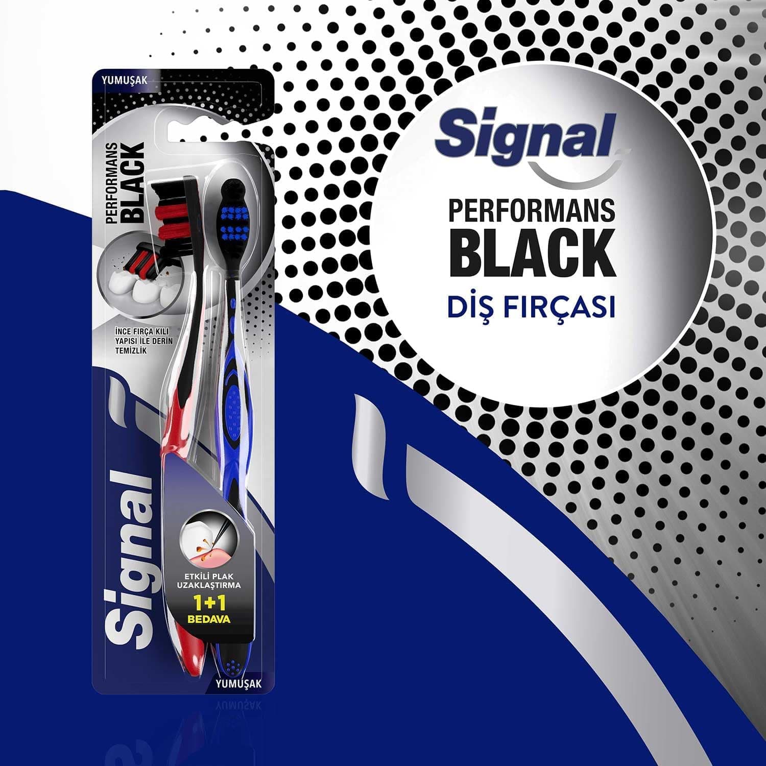 مسواک Signal مشکی با نرمی دوبرابر 31 gr 1+1 مسواک Signal مشکی با نرمی دوبرابر 31 gr 1+1