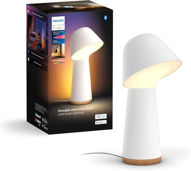 چراغ رومیزی هوشمند خواب و بیدارباش Philips Hue با نور سفید و رنگی، سازگار با Bluetooth، Alexa، Apple Home و Google Assistant، سفید، عمر لامپ ۲۵٬۰۰۰ ساعت چراغ رومیزی هوشمند خواب و بیدارباش Philips Hue با نور سفید و رنگی، سازگار با Bluetooth، Alexa، Apple Home و Google Assistant، سفید، عمر لامپ ۲۵٬۰۰۰ ساعت