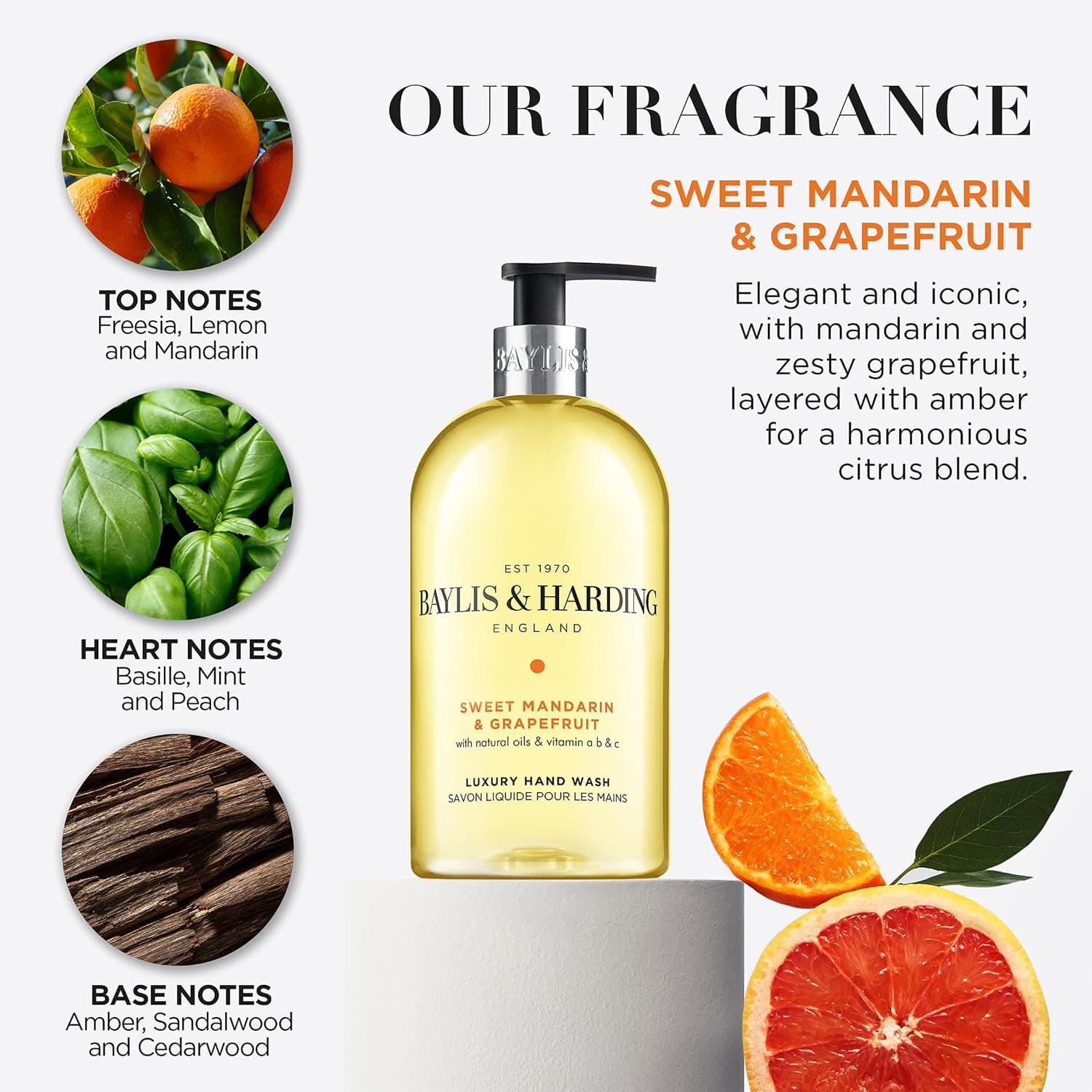 مایع دست Baylis & Harding رایحه نارنگی شیرین و گریپفروت 500 ml مایع دست Baylis & Harding رایحه نارنگی شیرین و گریپفروت 500 ml