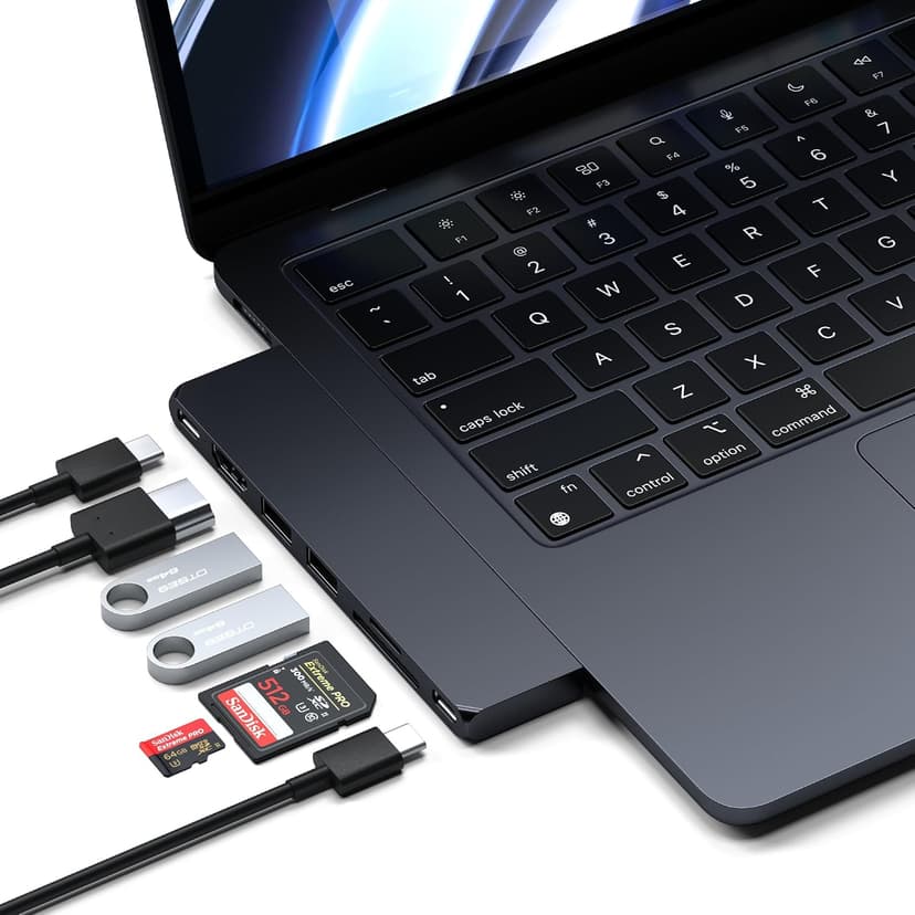 هاب 7-in-1 USB-C برند SATECHI سری Pro Slim رنگ نیمهشب هاب 7-in-1 USB-C برند SATECHI سری Pro Slim رنگ نیمهشب