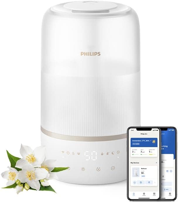 رطوبتساز هوا PHILIPS مناسب اتاقهای تا 41 m2 با 32 ساعت کارکرد و رایحهدرمانی SkyMist سفید مدل HU1510/04 رطوبتساز هوا PHILIPS مناسب اتاقهای تا 41 m2 با 32 ساعت کارکرد و رایحهدرمانی SkyMist سفید مدل HU1510/04