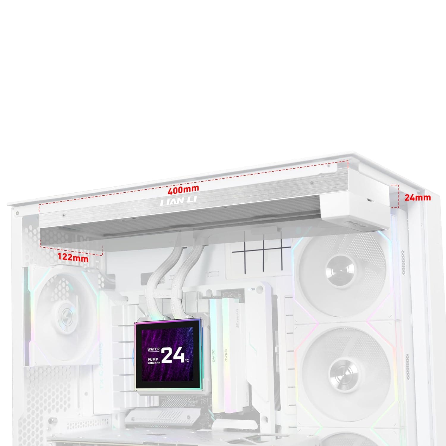 خنککننده مایع سفید بدون فن Lian Li مدل HydroShift II LCD-S 360N خنککننده مایع سفید بدون فن Lian Li مدل HydroShift II LCD-S 360N