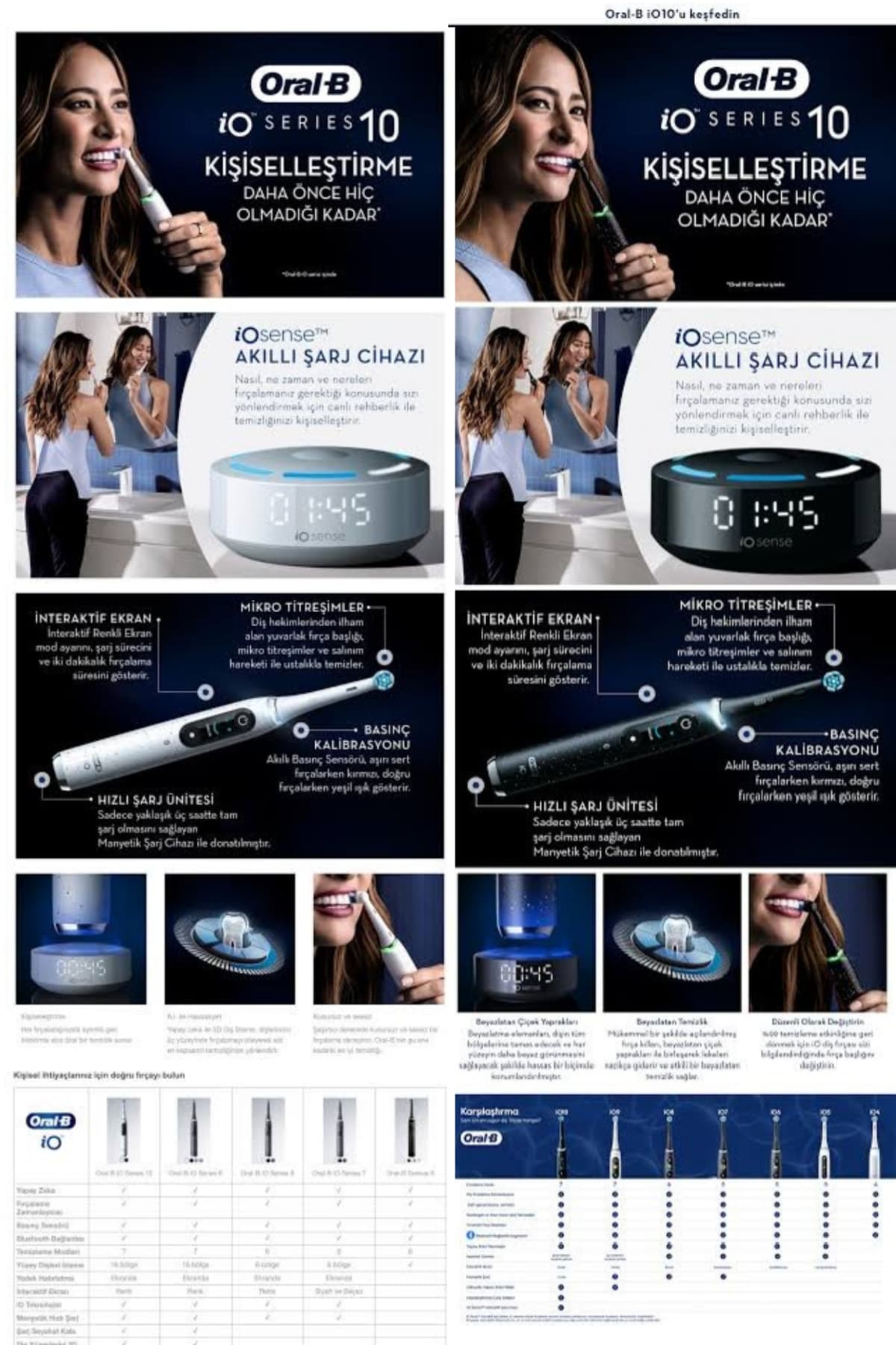 ست دوتایی مسواک شارژی هوشمند Oral-B با فناوری io sense مدل İo 10 سفید استارداست و مشکی کیهانی ست دوتایی مسواک شارژی هوشمند Oral-B با فناوری io sense مدل İo 10 سفید استارداست و مشکی کیهانی