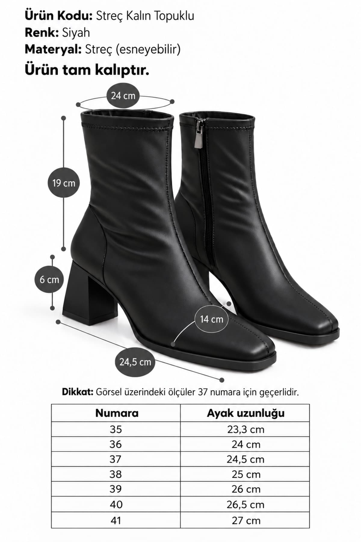 بوت زنانه Scarpebutik چرمی مشکی نوک کند پاشنه کلفت زیپ کناری کشی بوت زنانه Scarpebutik چرمی مشکی نوک کند پاشنه کلفت زیپ کناری کشی