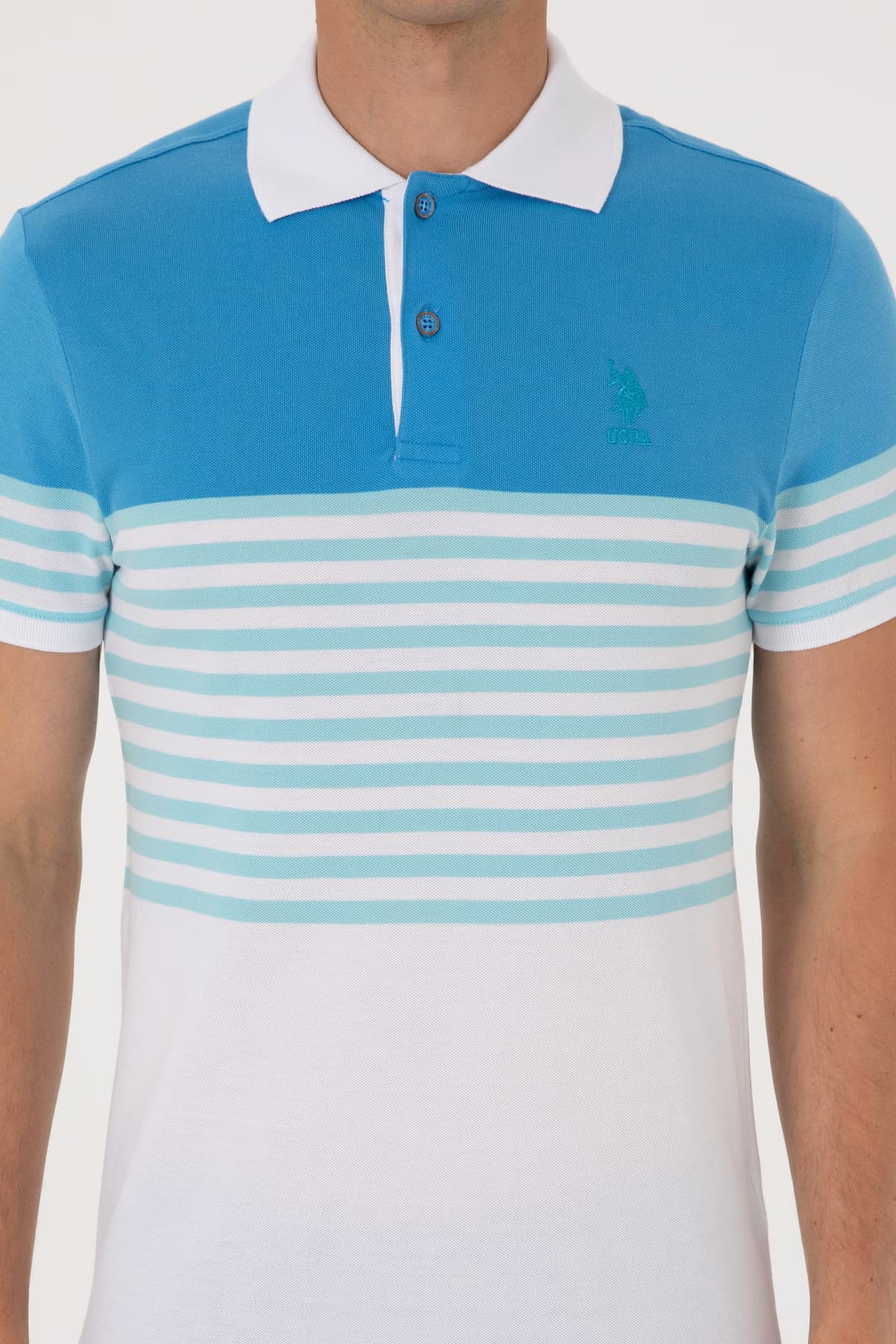 تیشرت مردانه U.S. Polo Assn. فیت معمولی یقه پولو فیروزهای مدل 50300063-VR093 تیشرت مردانه U.S. Polo Assn. فیت معمولی یقه پولو فیروزهای مدل 50300063-VR093