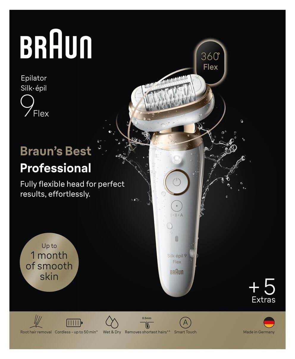 اپیلاتور Braun Silk·épil 9 Flex مناسب استفاده خشک و مرطوب مدل 9-071 3D اپیلاتور Braun Silk·épil 9 Flex مناسب استفاده خشک و مرطوب مدل 9-071 3D