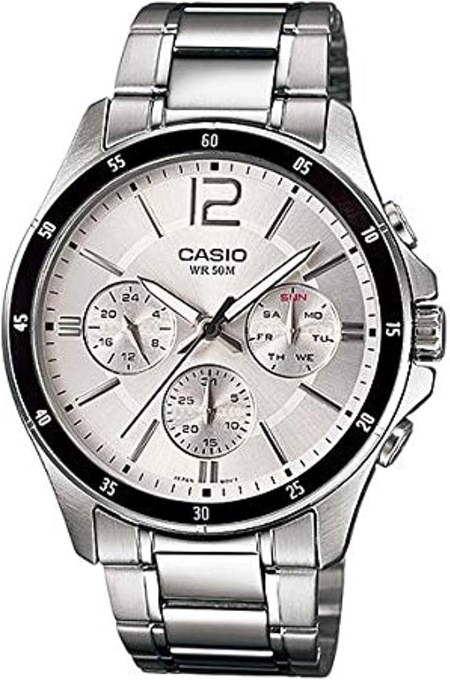 ساعت مردانه Casio صفحه و بند نقرهای مدل MTP-1374D-7AVDF ساعت مردانه Casio صفحه و بند نقرهای مدل MTP-1374D-7AVDF