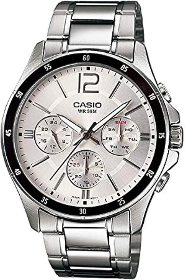ساعت مردانه Casio صفحه و بند نقرهای مدل MTP-1374D-7AVDF ساعت مردانه Casio صفحه و بند نقرهای مدل MTP-1374D-7AVDF