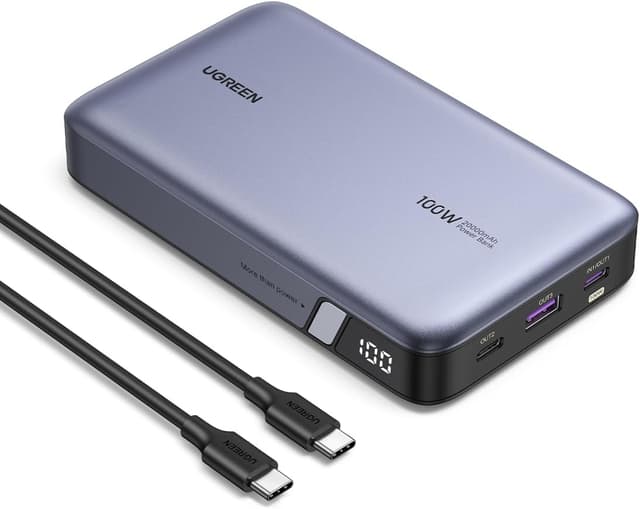 پاوربانک UGREEN 20000mAh با توان 100W و 3 پورت سازگار با MacBook Pro/Air، iPhone 15 Pro Max/Pro/15/14 Pro، Galaxy S23 Ultra و Dell پاوربانک UGREEN 20000mAh با توان 100W و 3 پورت سازگار با MacBook Pro/Air، iPhone 15 Pro Max/Pro/15/14 Pro، Galaxy S23 Ultra و Dell