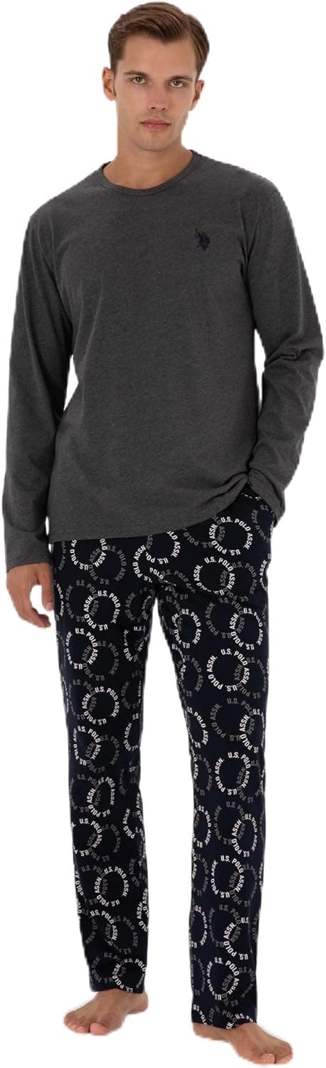ست پیژامه مردانه U.S. POLO ASSN. خاکستری آنتراسیت ملانژ مدل 50318609-VR081 ست پیژامه مردانه U.S. POLO ASSN. خاکستری آنتراسیت ملانژ مدل 50318609-VR081
