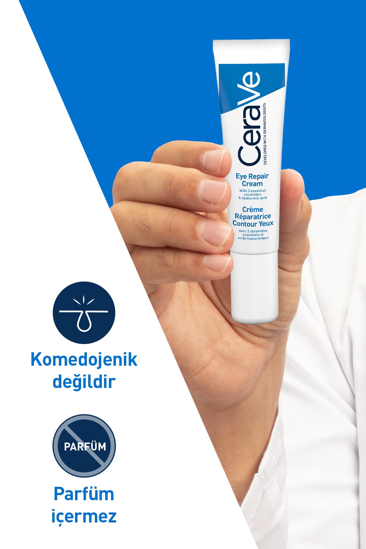 کرم دور چشم CeraVe ضد حلقه تیره و پف ترمیمکننده 14 ml کرم دور چشم CeraVe ضد حلقه تیره و پف ترمیمکننده 14 ml