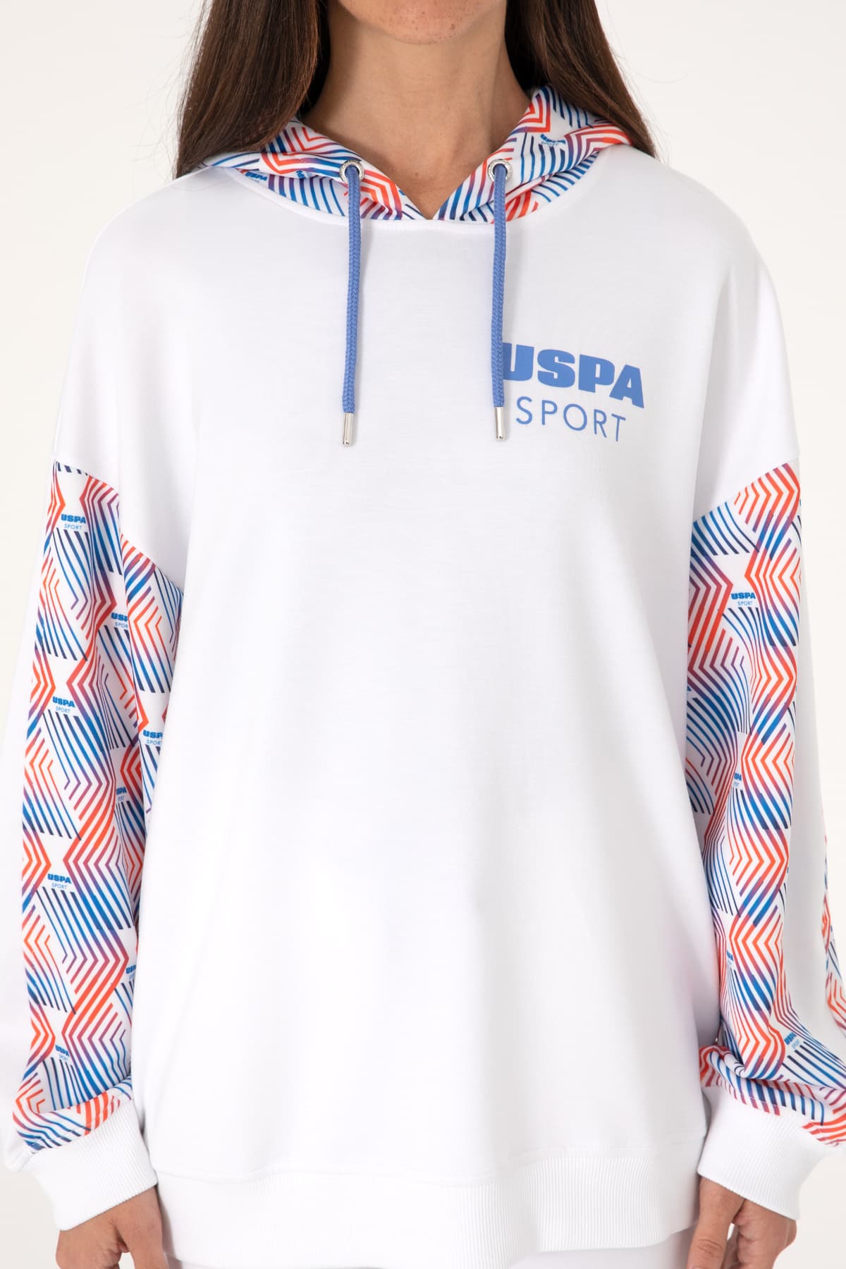 سوئیشرت زنانه U.S. Polo Assn. سفید با ترکیب مودال کلاهدار مدل 50300694-VR013 سوئیشرت زنانه U.S. Polo Assn. سفید با ترکیب مودال کلاهدار مدل 50300694-VR013
