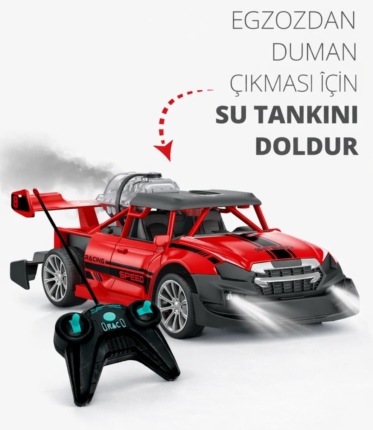ماشین کنترلی PAKİTO قرمز شارژی دودزا چراغدار مدل ماشین کنترلی PAKİTO قرمز شارژی دودزا چراغدار مدل