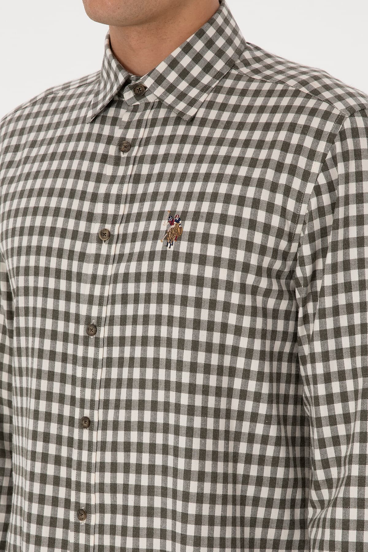 پیراهن مردانه U.S. Polo Assn. آستین بلند چهارخانه سبز تیره مدل 50316593-VR079 پیراهن مردانه U.S. Polo Assn. آستین بلند چهارخانه سبز تیره مدل 50316593-VR079
