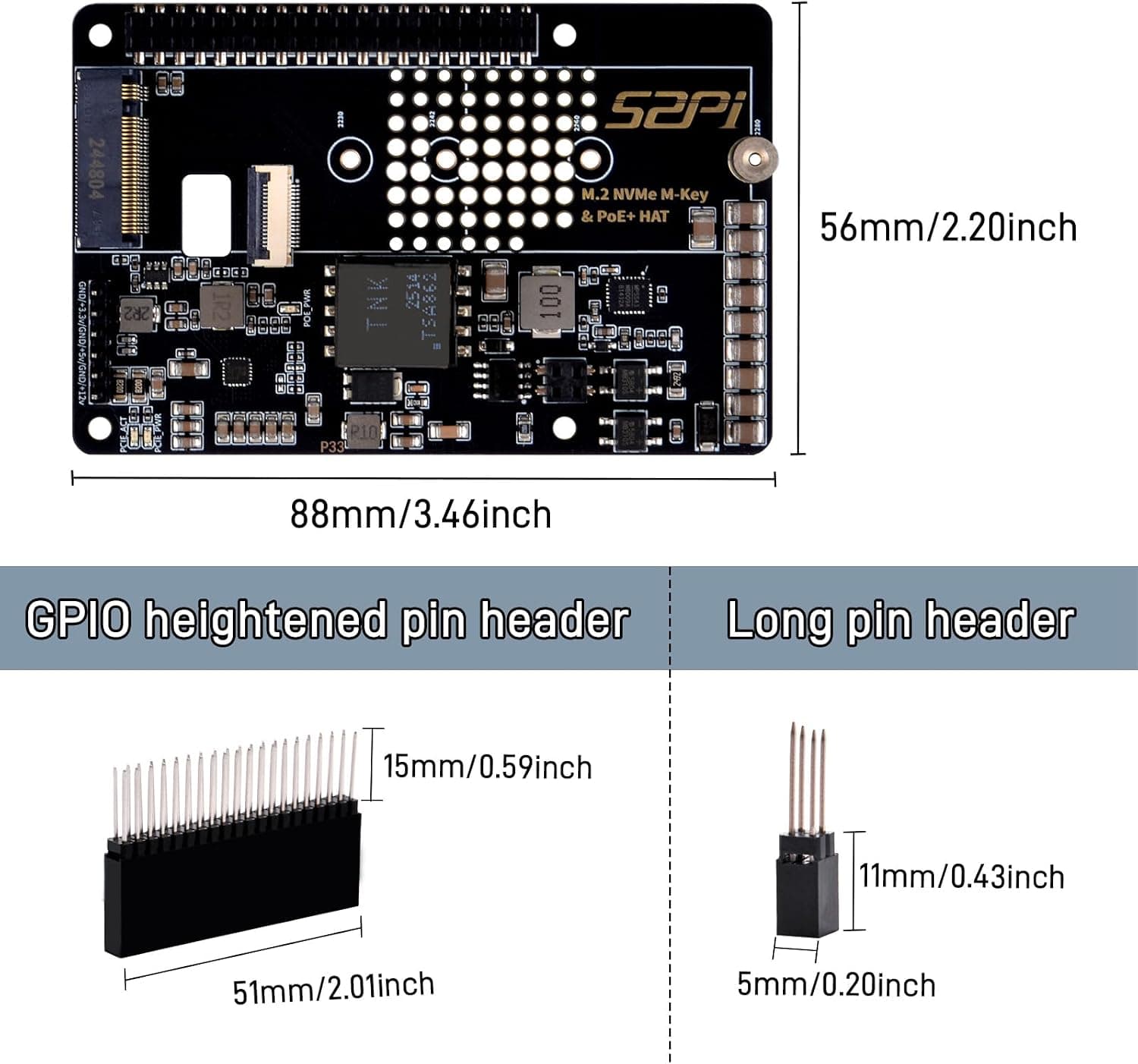 هت PoE+ مدل P33 GeeekPi با M.2 NVMe برای Raspberry Pi 5 هت PoE+ مدل P33 GeeekPi با M.2 NVMe برای Raspberry Pi 5