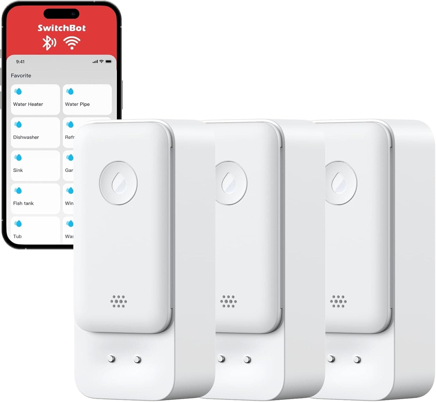 سنسور نشتی آب SwitchBot با کابل، WiFi، ضدآب IP67، آلارم 100dB سنسور نشتی آب SwitchBot با کابل، WiFi، ضدآب IP67، آلارم 100dB