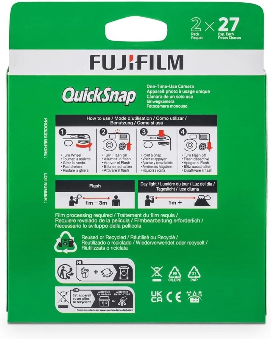 دوربین یکبارمصرف 35mm فوجی Fujifilm QuickSnap Flash 400 بسته 2 عددی دوربین یکبارمصرف 35mm فوجی Fujifilm QuickSnap Flash 400 بسته 2 عددی