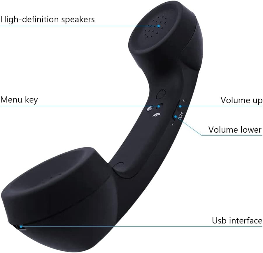گوشی تلفن رترو بیسیم LIONSOUL با Bluetooth و USB ضد تشعشع مشکی گوشی تلفن رترو بیسیم LIONSOUL با Bluetooth و USB ضد تشعشع مشکی