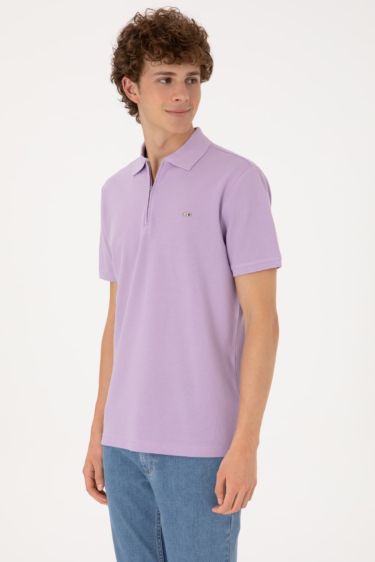 تیشرت مردانه U.S. Polo Assn. فیت معمولی زیپدار یاسی مدل 50306836-VR034 تیشرت مردانه U.S. Polo Assn. فیت معمولی زیپدار یاسی مدل 50306836-VR034