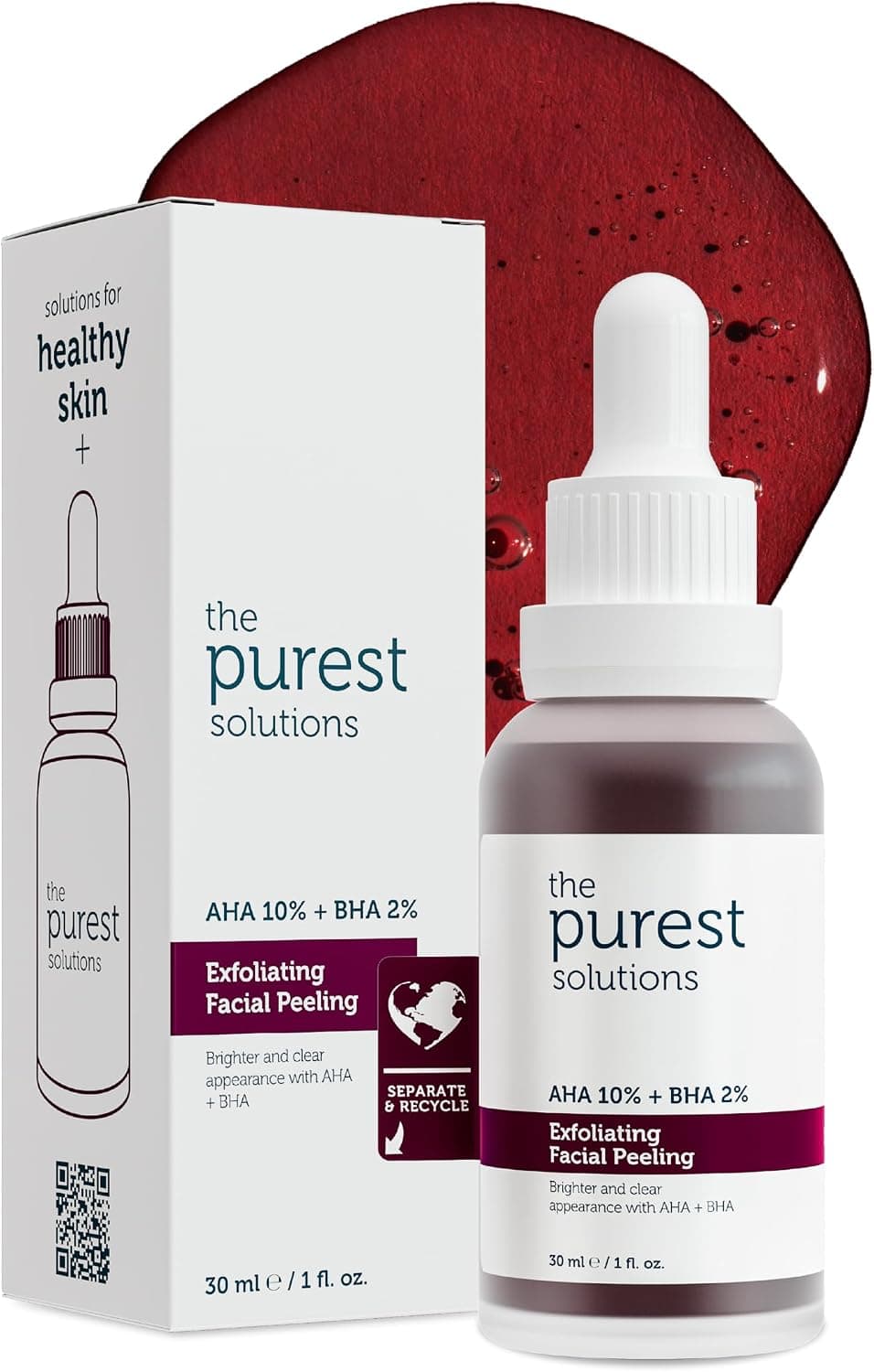 سرم لایهبردار قرمز The Purest Solutions احیاکننده و یکنواختکننده رنگ پوست AHA 10% + BHA 2% 30 ml سرم لایهبردار قرمز The Purest Solutions احیاکننده و یکنواختکننده رنگ پوست AHA 10% + BHA 2% 30 ml