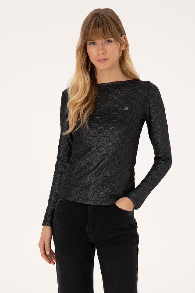 سوئیشرت زنانه U.S. Polo Assn. مشکی یقه گرد مدل 50309441-VR046 سوئیشرت زنانه U.S. Polo Assn. مشکی یقه گرد مدل 50309441-VR046