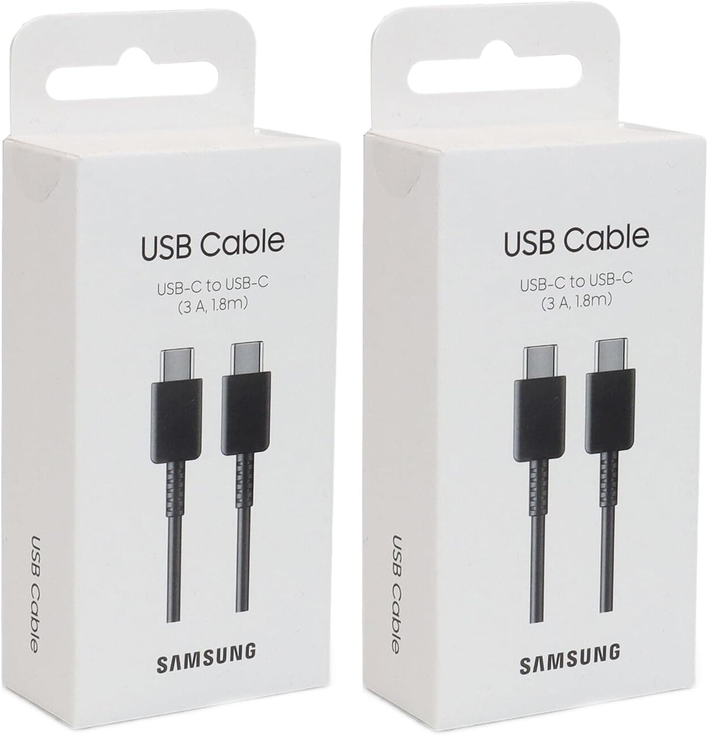 کابل Samsung USB-C 3A 1.8m شارژ سریع مشکی 2 عددی کابل Samsung USB-C 3A 1.8m شارژ سریع مشکی 2 عددی