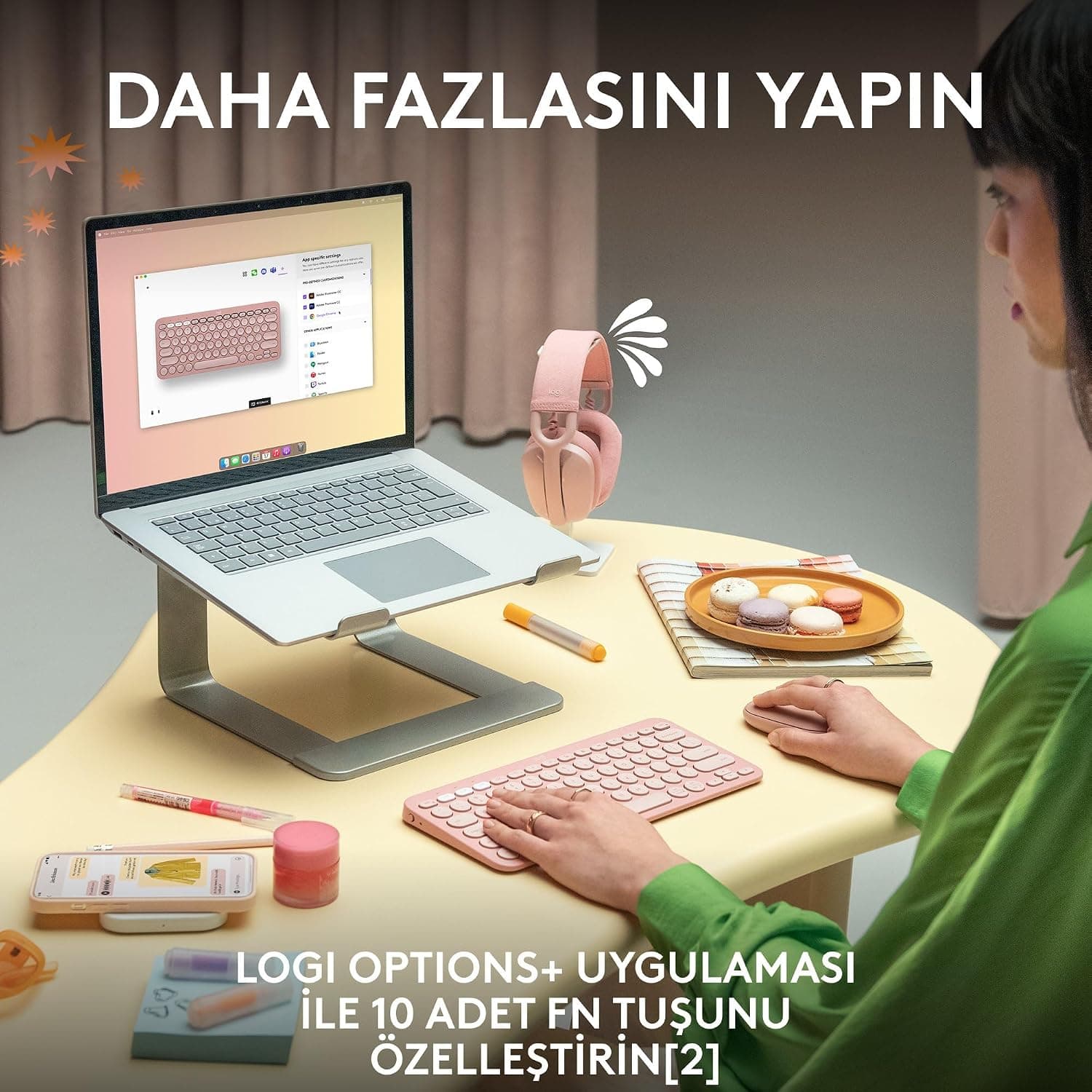 کیبورد بیسیم Logitech مدل Pebble Keys 2 K380s چنددستگاهه بلوتوثی صورتی کیبورد بیسیم Logitech مدل Pebble Keys 2 K380s چنددستگاهه بلوتوثی صورتی