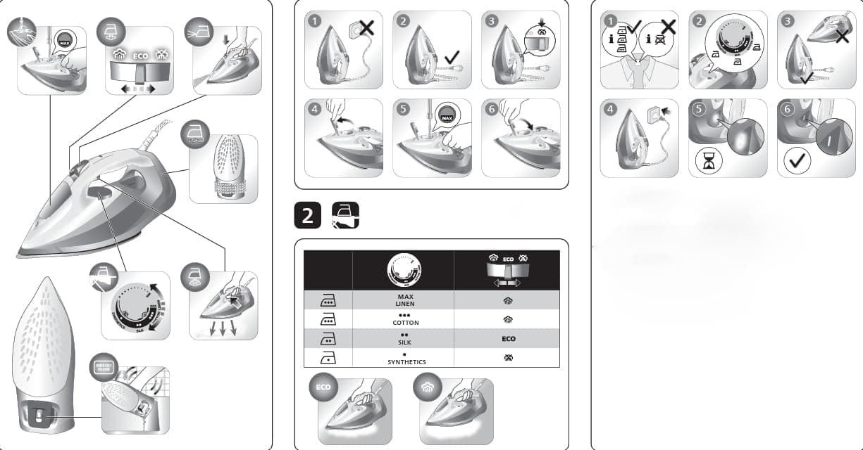 اتو بخار Philips مدل 2800W با بخار پیوسته 50g/min و بوست بخار 250g اتو بخار Philips مدل 2800W با بخار پیوسته 50g/min و بوست بخار 250g